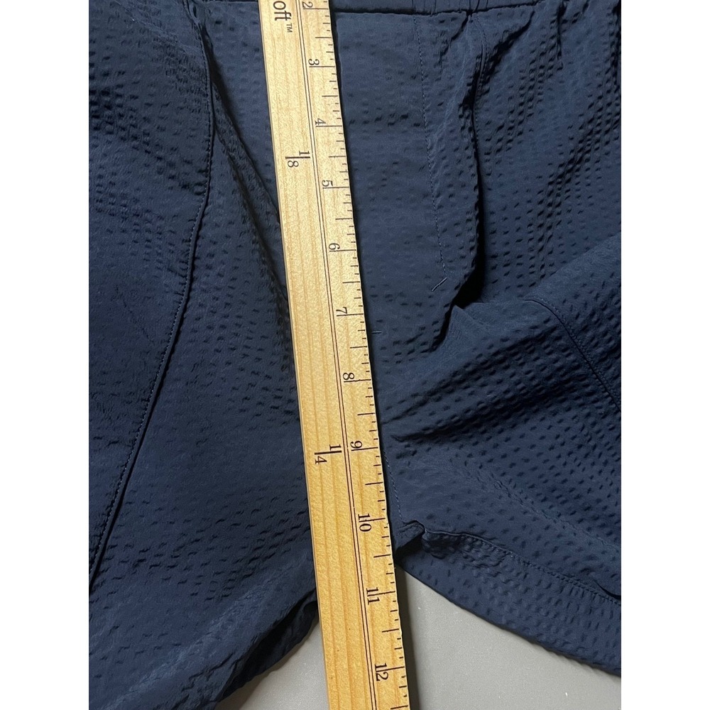 Lululemon Lab Mens Navy Blue Textured Seersucker Elastic Waist Pants Size L - Picture 8 of 9